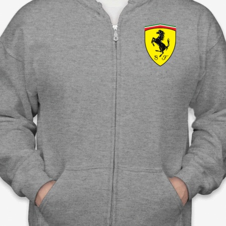 Classic Ferrari Logo Unisex Full-Zip Hoodie