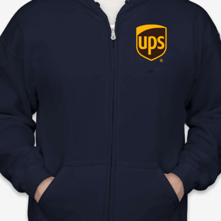 Classic UPS Logo Unisex Full-Zip Hoodie