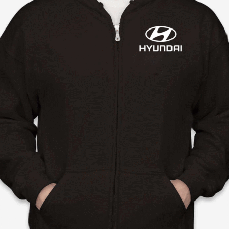 Classic Hyundai Logo Unisex Full-Zip Hoodie