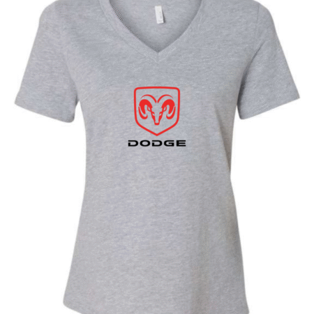 Dodge Women’s V-Neck T-Shirt Classic Ram Logo Graphic Tee