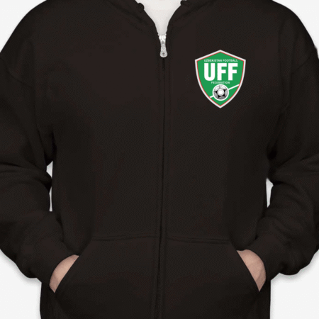 Uzbekistan UFF Football Zip Hoodie Unisex Full-Zip Soccer Crest Jacket