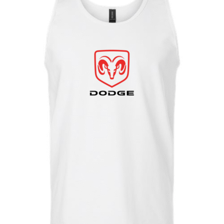 Dodge Men’s Tank Top – Classic Automotive Logo Sleeveless Shirt, Casual Graphic Tank
