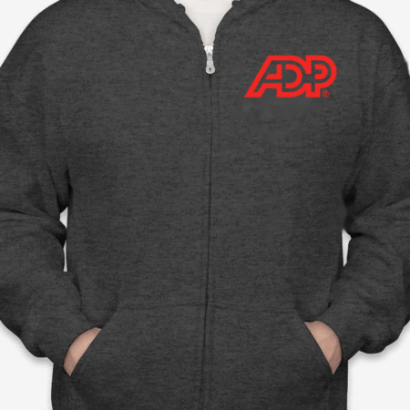 ADP Logo Zip Hoodie Unisex Company Workwear Jacket for Men and Women