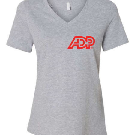 ADP Womenās V-Neck T-Shirt Classic Corporate Logo Graphic Tee