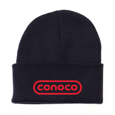 Conoco Logo Knit Beanie – Classic Automotive-Inspired Winter Hat