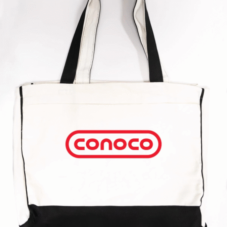 Conoco Logo Trimmed Tote Bag
