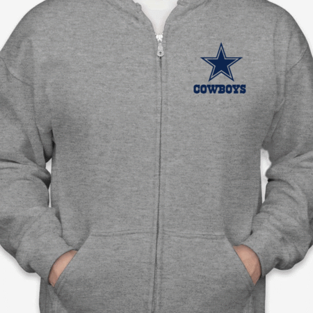Dallas Cowboys Star Logo Zip-Up Hoodie Unisex NFL Football Streetwear