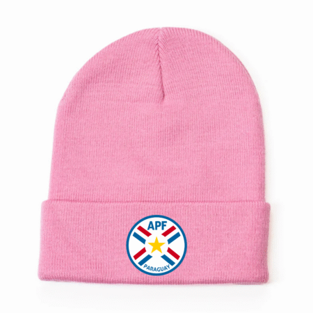 Paraguay Football Team Logo Knit Beanie – Soccer Fan Winter Hat