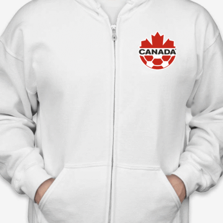 Canada National Football Team Zip Hoodie Unisex Soccer