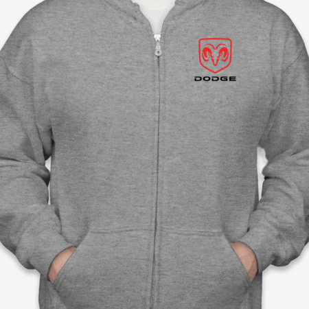 Classic Dodge Ram Logo Unisex Full-Zip Hoodie