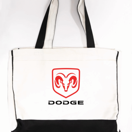 Dodge Logo Trimmed Tote Bag