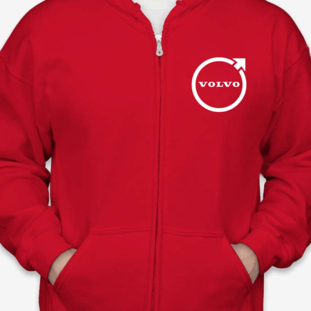 Volvo Logo Unisex Zip Hoodie – Automotive Enthusiast Streetwear Apparel for Men & Women