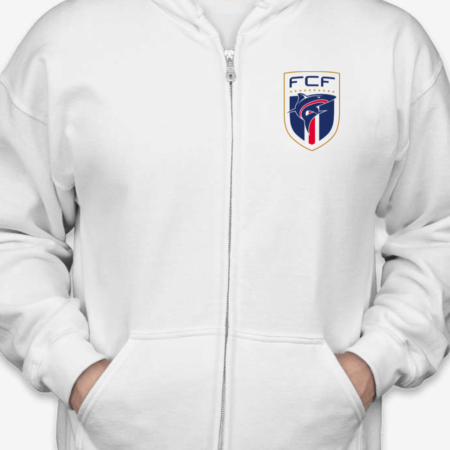 FCF Logo Unisex Zip Hoodie – Football Fan Graphic Zip-Up Hoodie for Men & Women