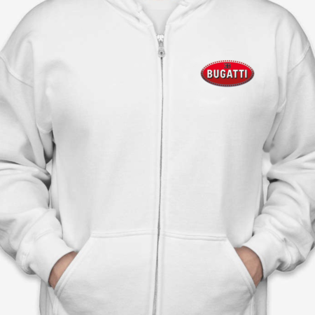 Bugatti Logo Unisex Zip Hoodie – Luxury Automotive Streetwear Apparel for Men & Women