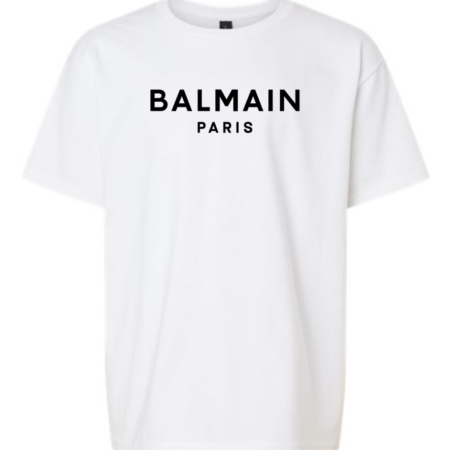 Youth Balmain Paris Logo Inspired T-Shirt – Kids Unisex Luxury Fashion Tee