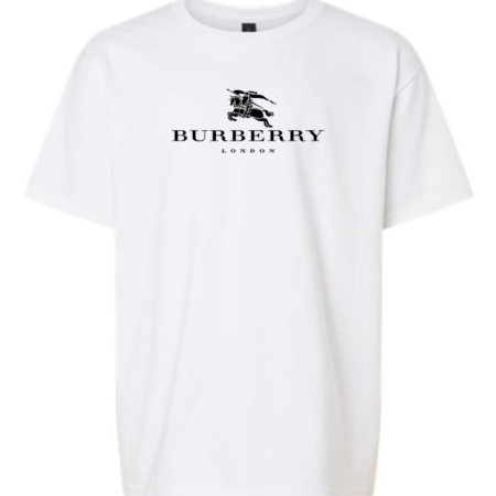 Youth Burberry Logo Inspired T-Shirt – Kids Unisex Luxury Fashion Graphic Tee