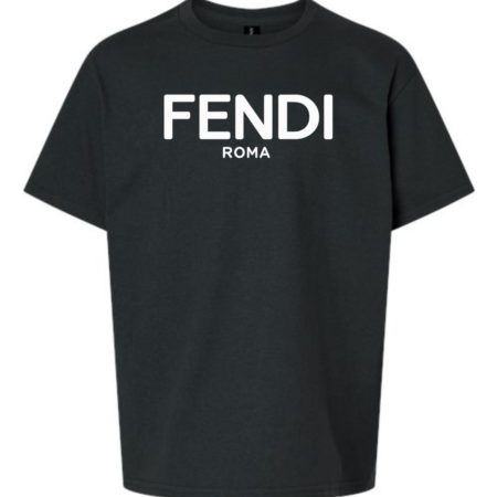 Youth Fendi Roma Logo Inspired T-Shirt – Kids Unisex Fashion Tee