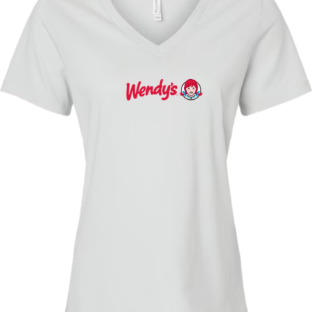 Wendy’s Women’s V-Neck T-Shirt Classic Logo Graphic Tee