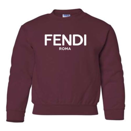 Fendi Roma Logo Youth Sweatshirt – Kids & Youth Fashion Crewneck Pullover