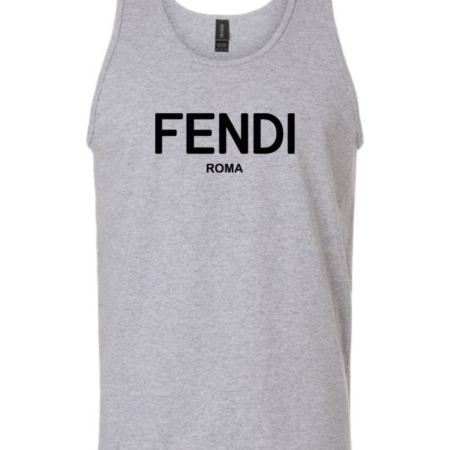 Fendi Roma Logo Men’s Tank Top – Luxury-Inspired Sleeveless Graphic Shirt