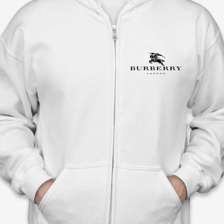 Burberry Logo Unisex Zip Hoodie – Luxury Designer Streetwear Apparel for Men & Women