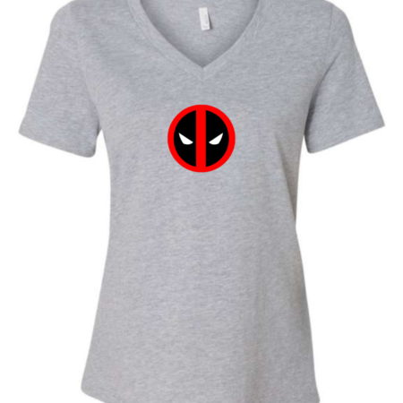 Deadpool Women’s V-Neck T-Shirt Logo Graphic Marvel Fan Tee