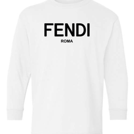 Fendi Roma Logo Youth Long Sleeve T-Shirt