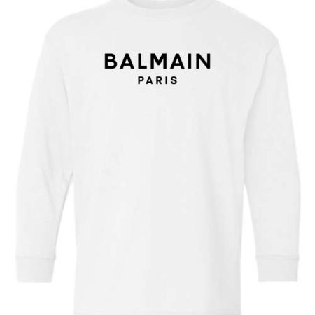 Balmain Paris Logo Youth Long Sleeve T-Shirt
