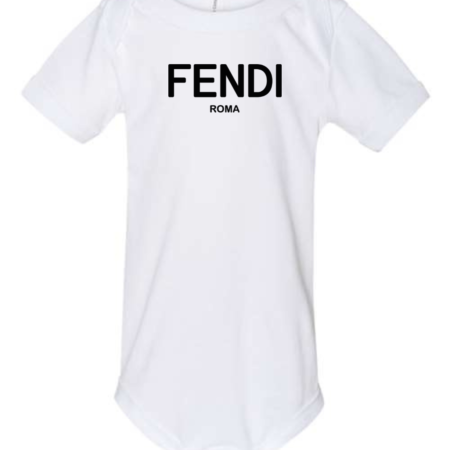 Fendi Roma Baby Bodysuit Luxury Logo Infant One-Piece Gift