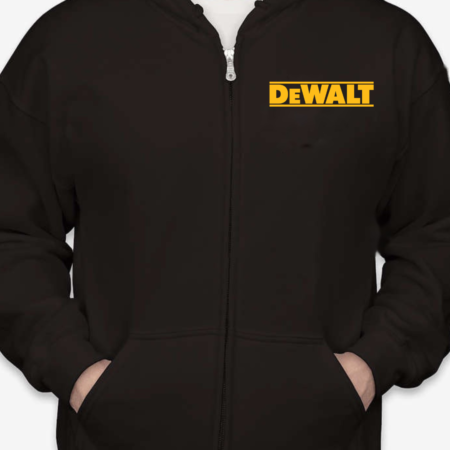 DeWalt Logo Unisex Zip Hoodie – Workwear Style Sweatshirt for Men & Women
