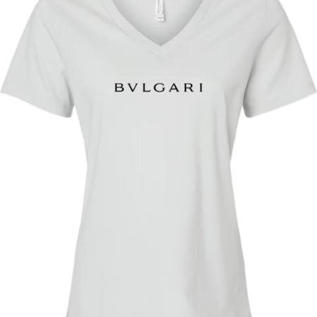 Bvlgari Women’s V-Neck T-Shirt Luxury Logo Graphic Tee