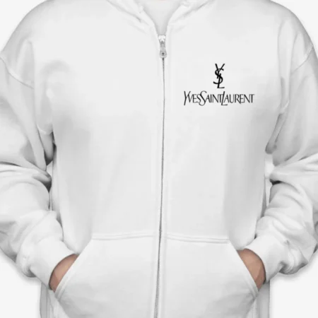 YSL Logo Unisex Zip Hoodie – Luxury Inspired Graphic Zip-Up Hoodie for Men & Women