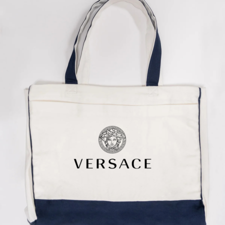 Versace Logo Trimmed Tote Bag