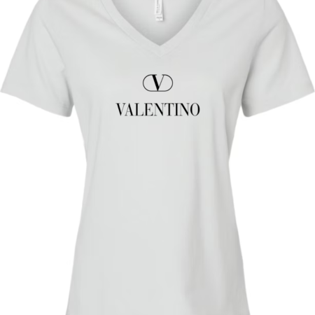 Valentino Women’s V-Neck T-Shirt Luxury Logo Graphic Tee