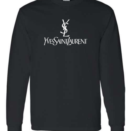 Stylish YSL Logo Men’s Long Sleeve T-Shirt