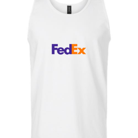 FedEx Logo Men’s Tank Top – Classic Delivery Service Sleeveless Shirt, Minimalist Graphic Tee