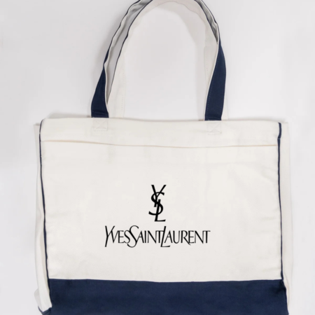 YSL Logo Trimmed Tote Bag