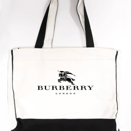 Burberry Logo Trimmed Tote Bag