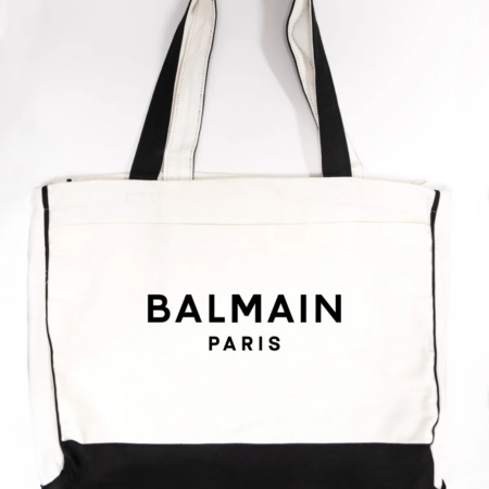Balmain Paris Logo Trimmed Tote Bag