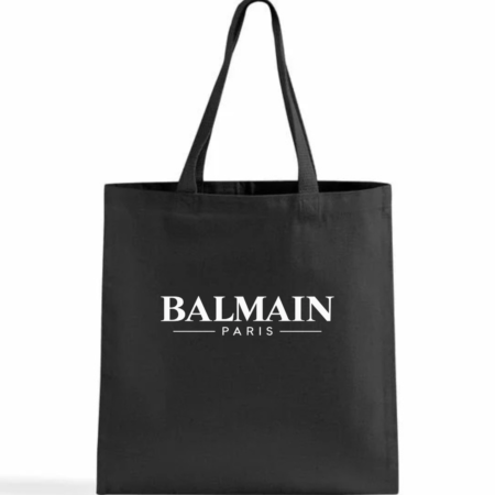 Balmain Paris Logo Canvas Tote Bag